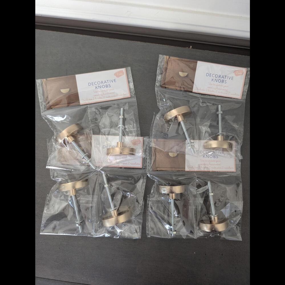 NWT Target Bullseyes Playground Half Moon Gold Knobs, 4 sets of 2